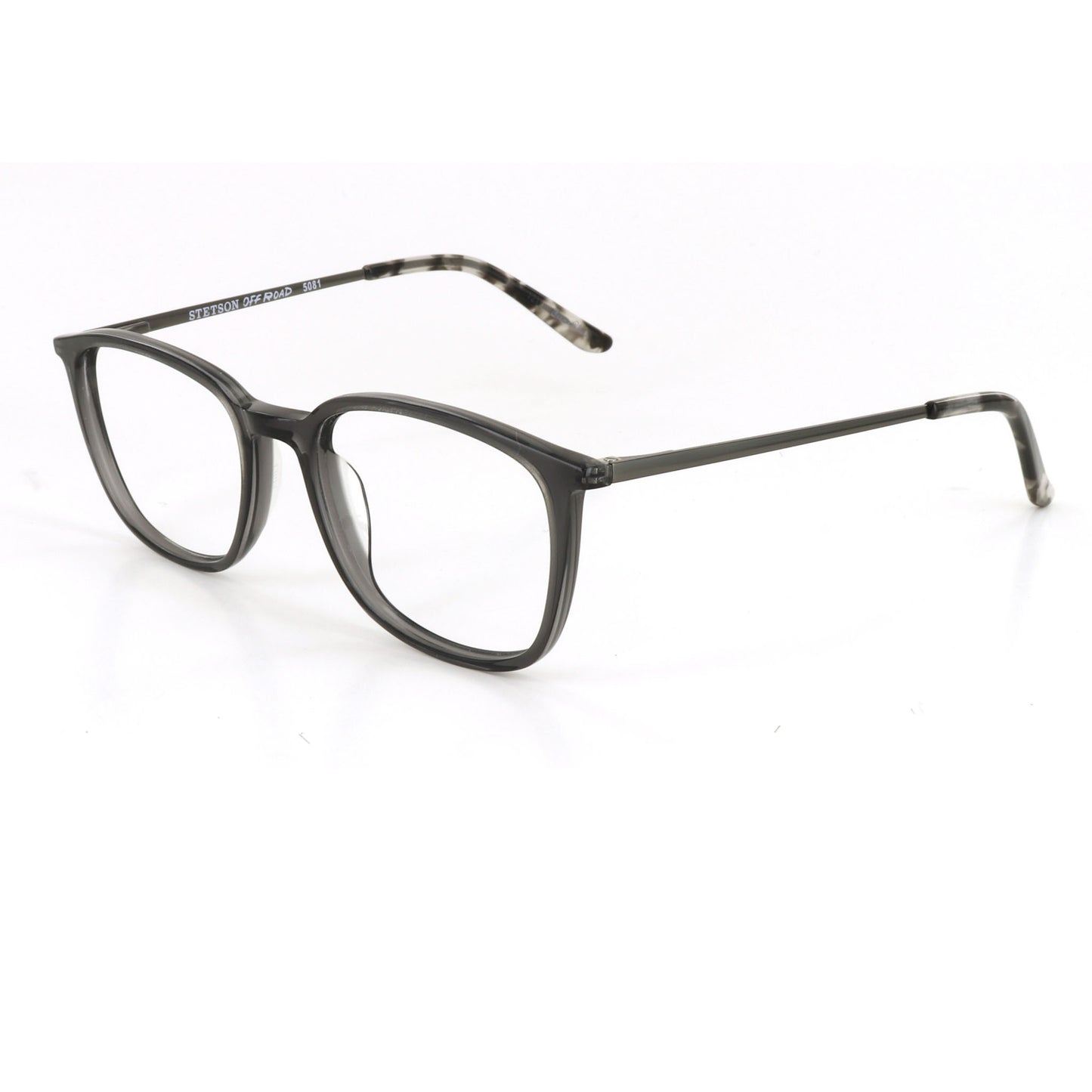 Black eyeglasses on a white background