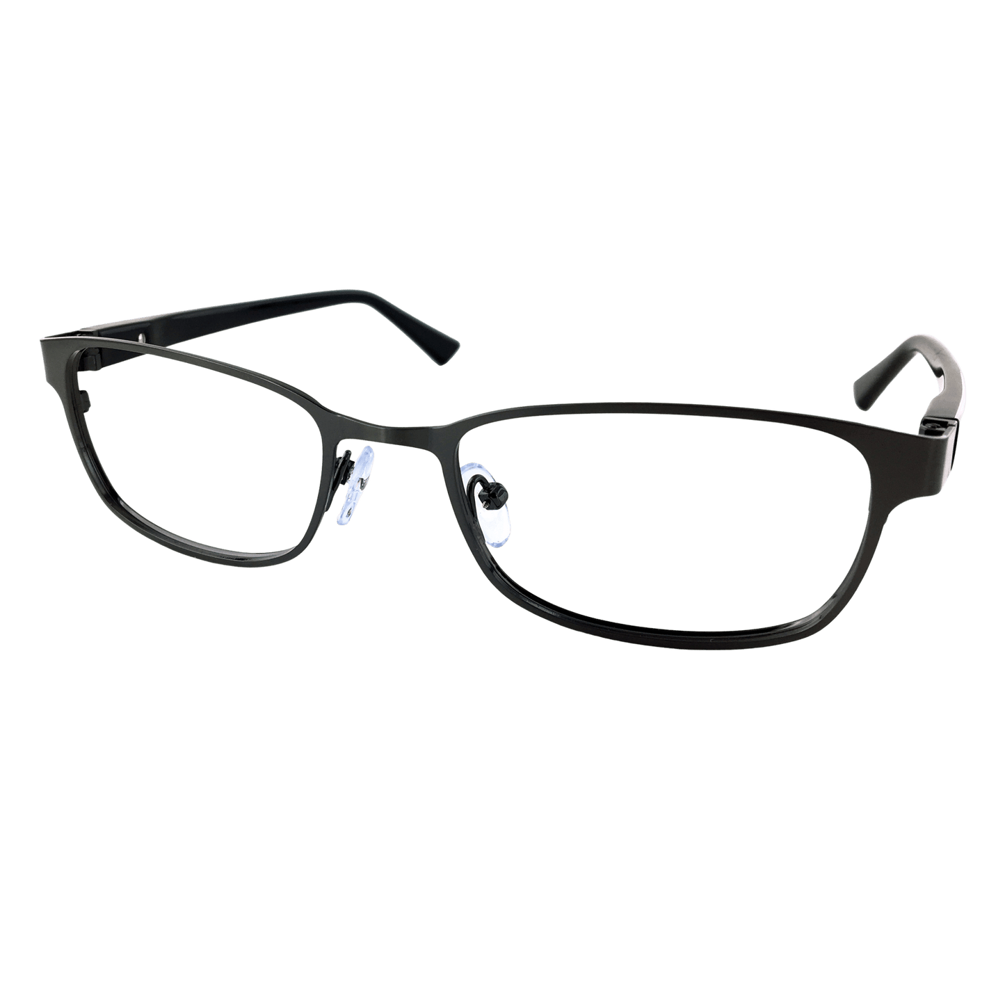 Sleek dark gunmetal eyeglasses frame 