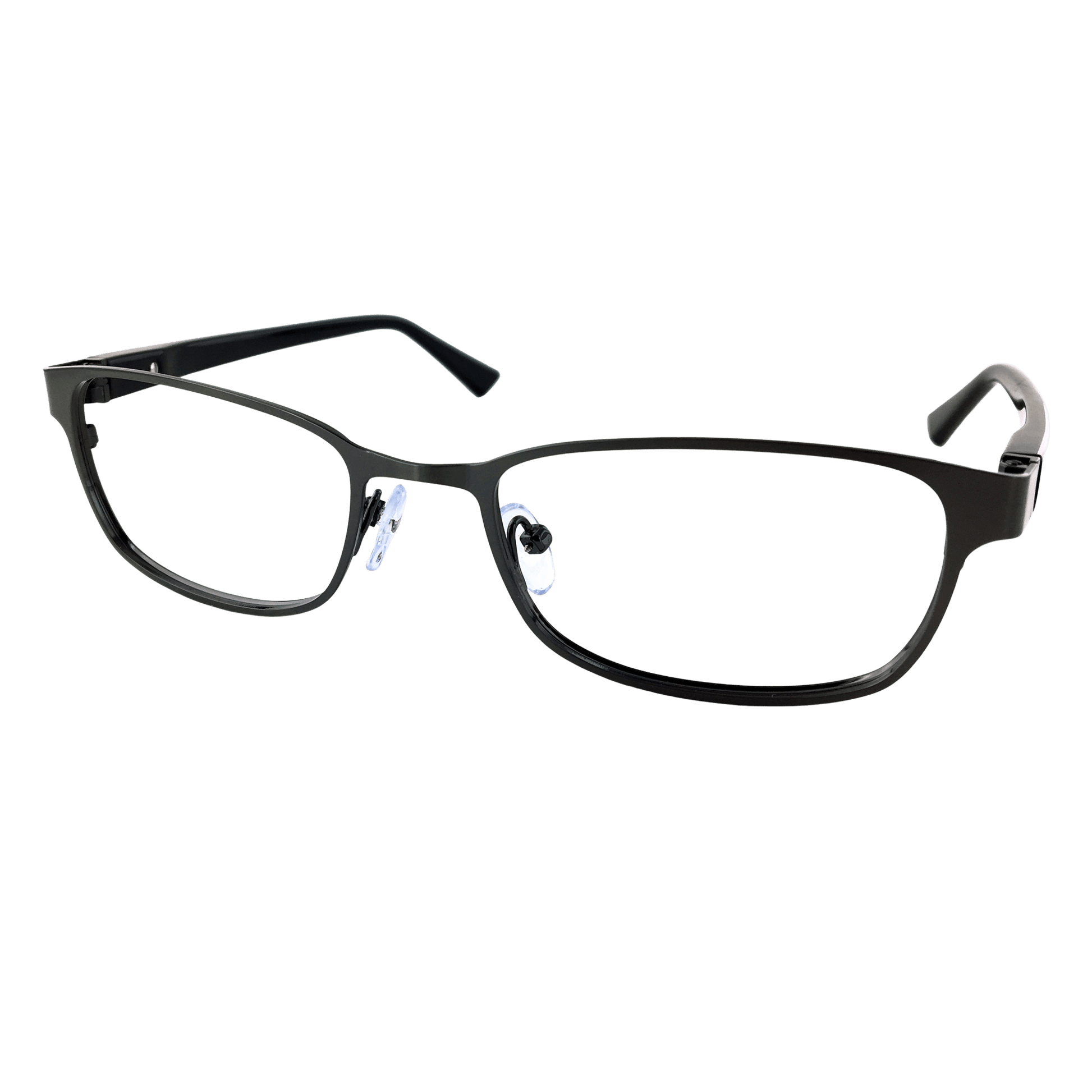 Sleek dark gunmetal eyeglasses frame 