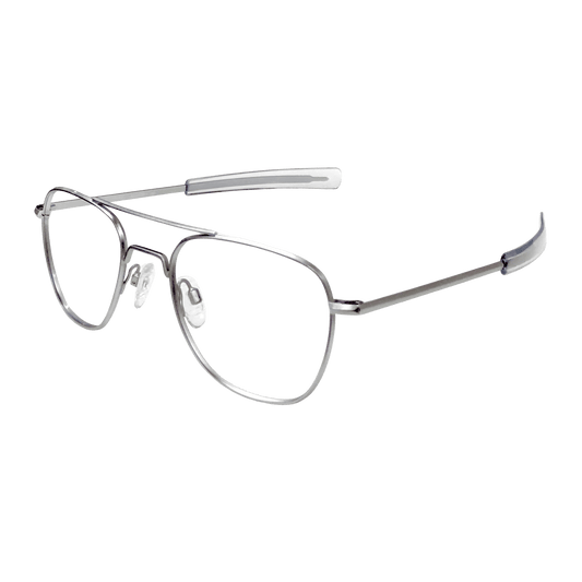 Aviator Sleek Silver Chrome Eyeglasses