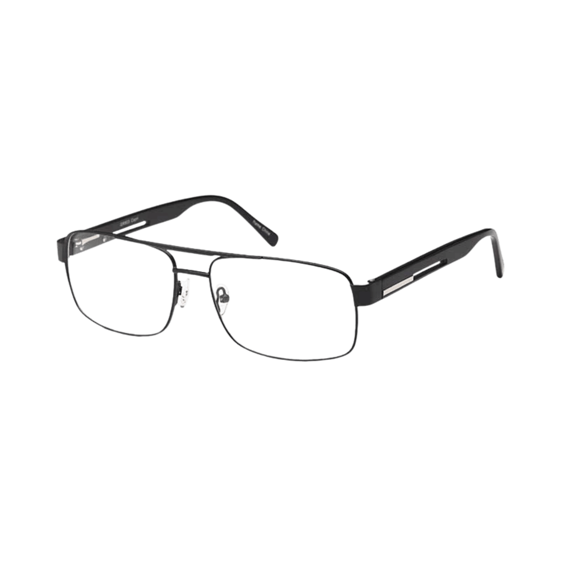 Black glasses with long temples 