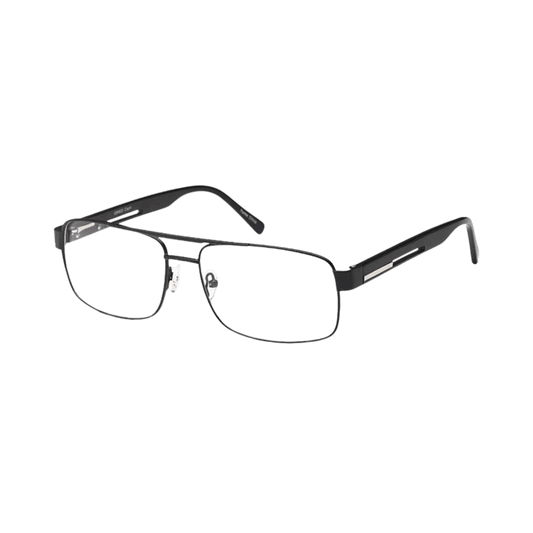 Black glasses with long temples 