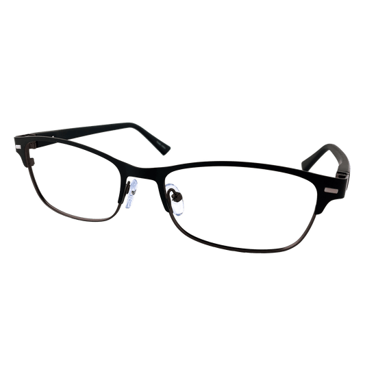 semi-rimless black sleek eyeglasses
