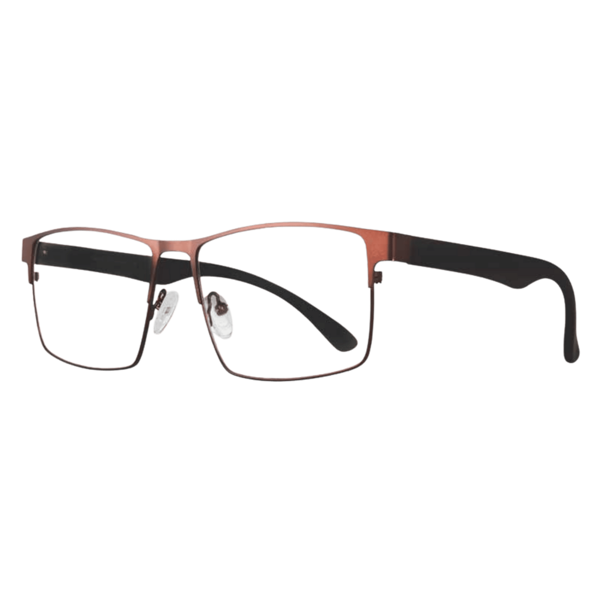 Full-rim construction stainless steel brown eyeglasses