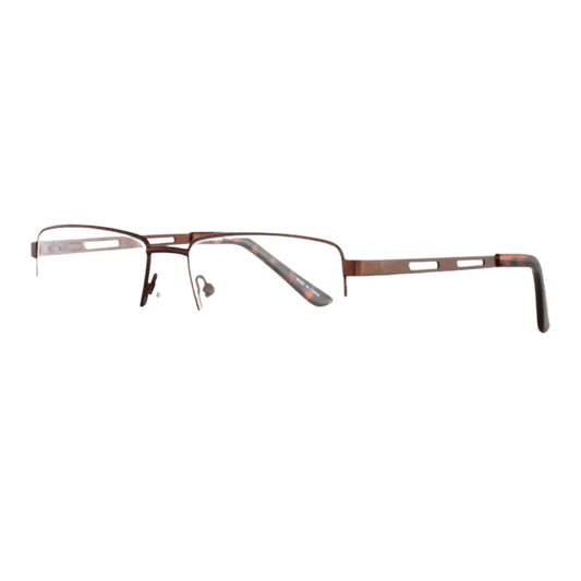 Stainless steel semi rimless brown frame 