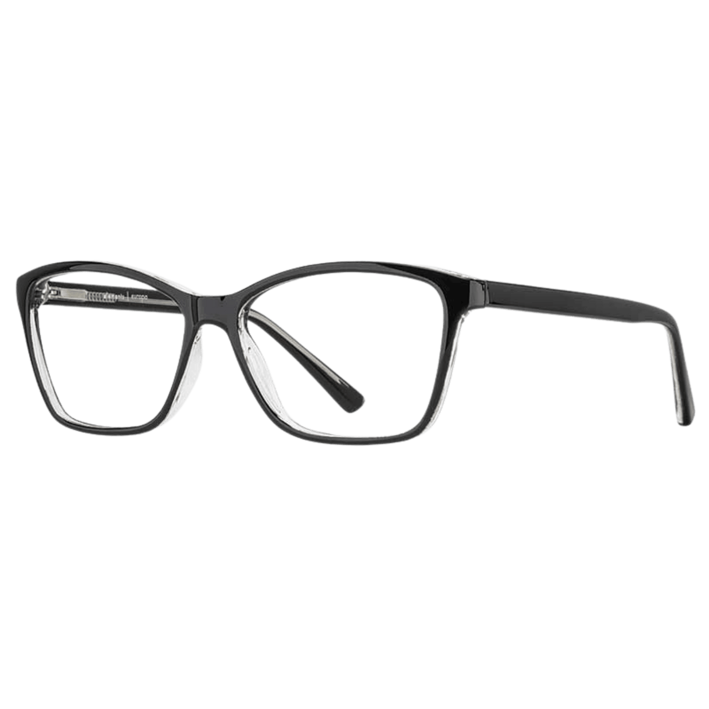 Plastic spring hinge womens frame in black crystal