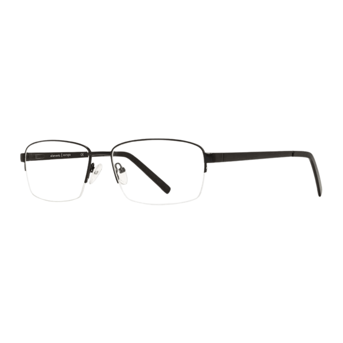 semi rimless mens black frame 