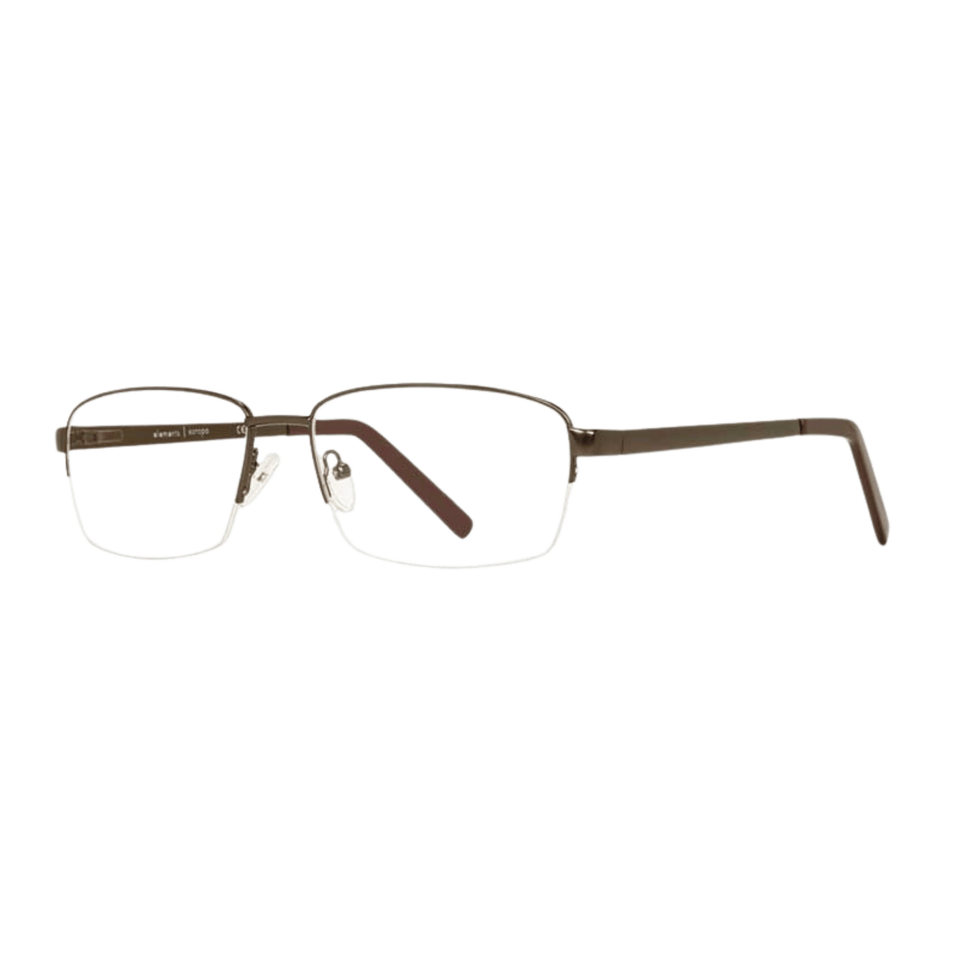 semi rimless mens brown frame 