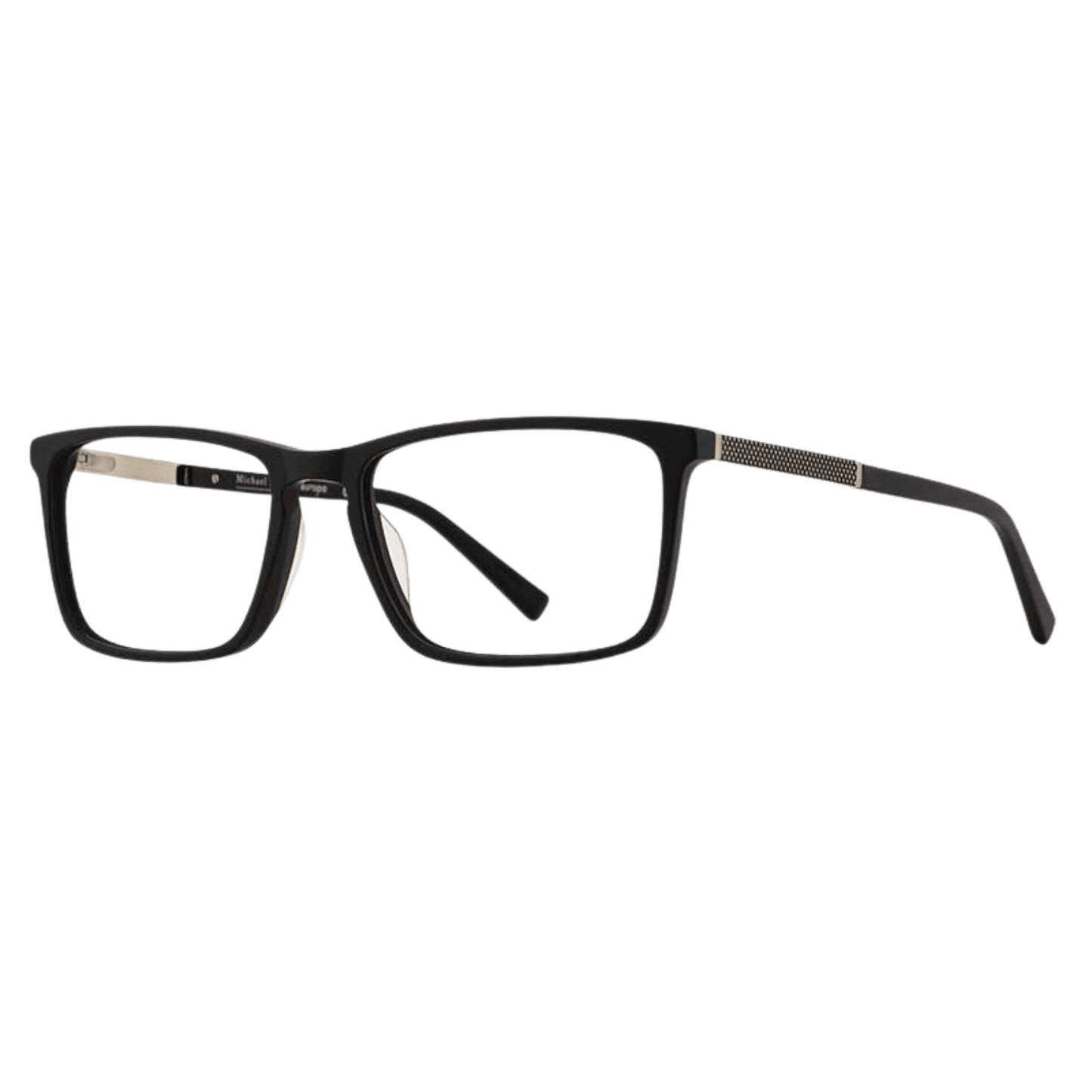 classic men’s rectangular acetate frame black gunmetal