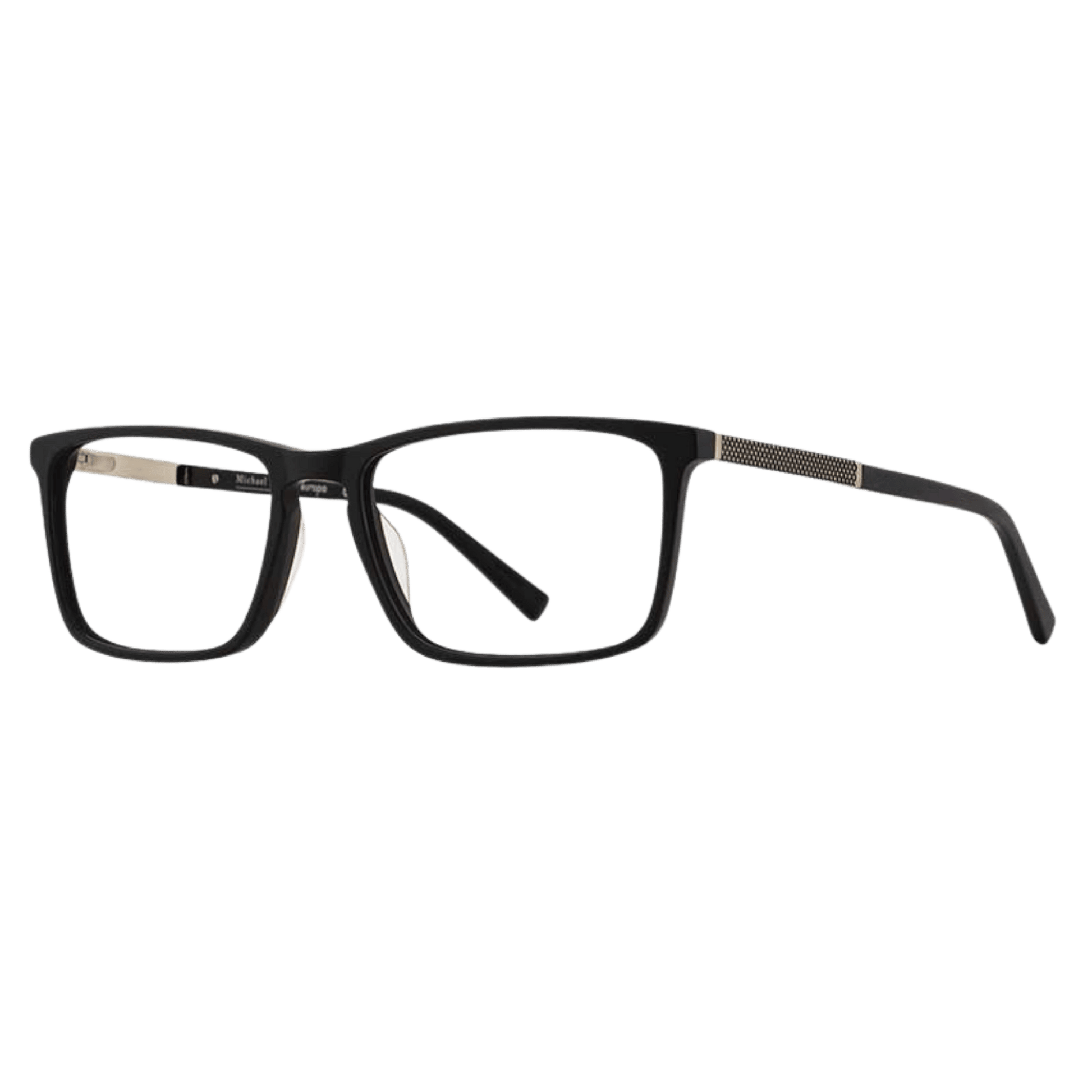 classic men’s rectangular acetate frame black gunmetal