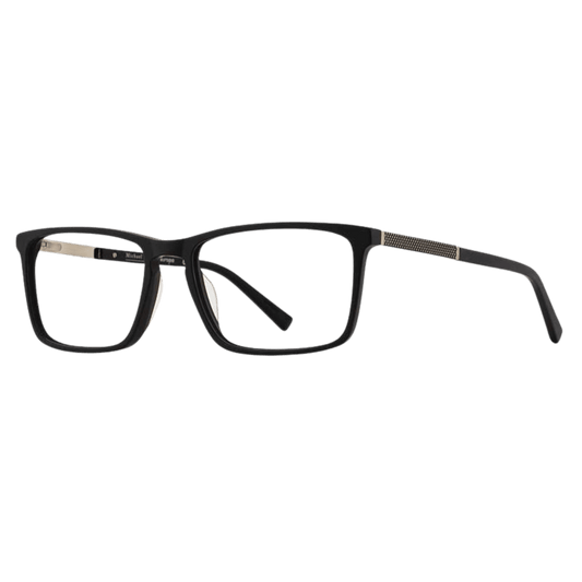 classic men’s rectangular acetate frame black gunmetal