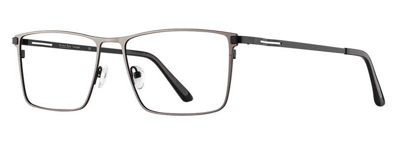 Silver eyeglasses on a white background