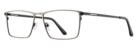 Silver eyeglasses on a white background