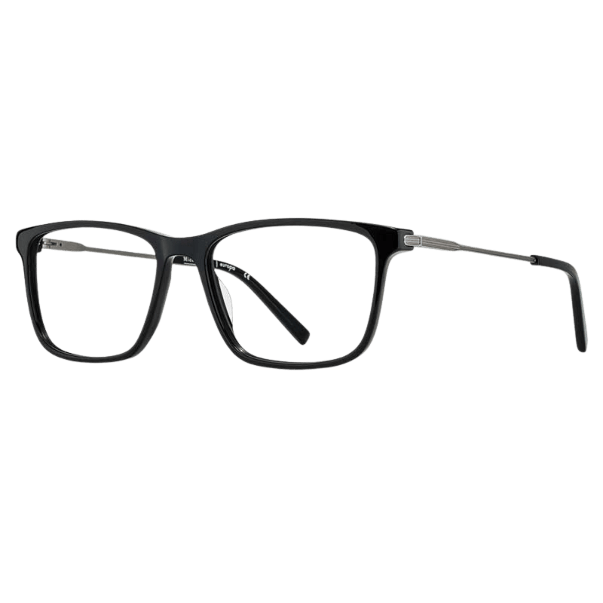 Acetate frame with metal temples in black graphite 