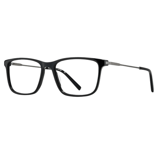 Acetate frame with metal temples in black graphite 