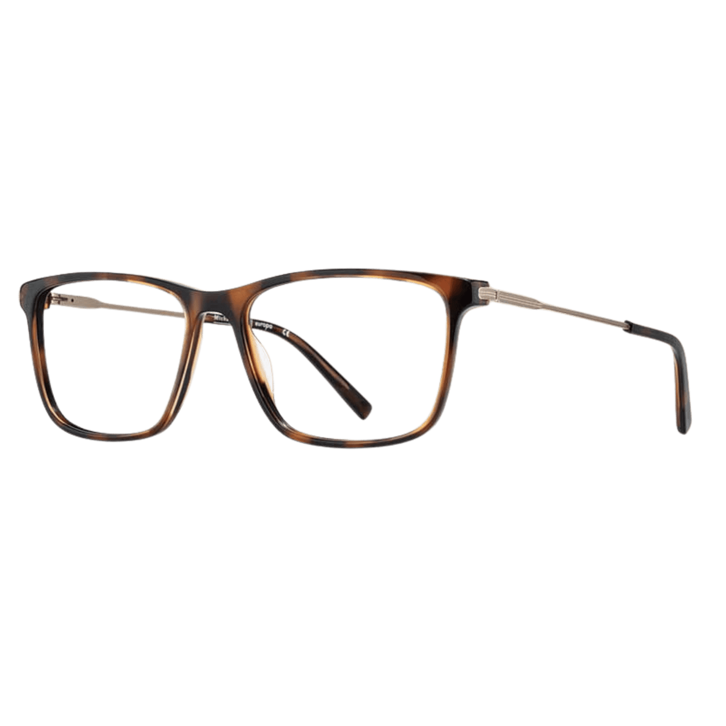 Acetate frame with metal temples in tortoise gold