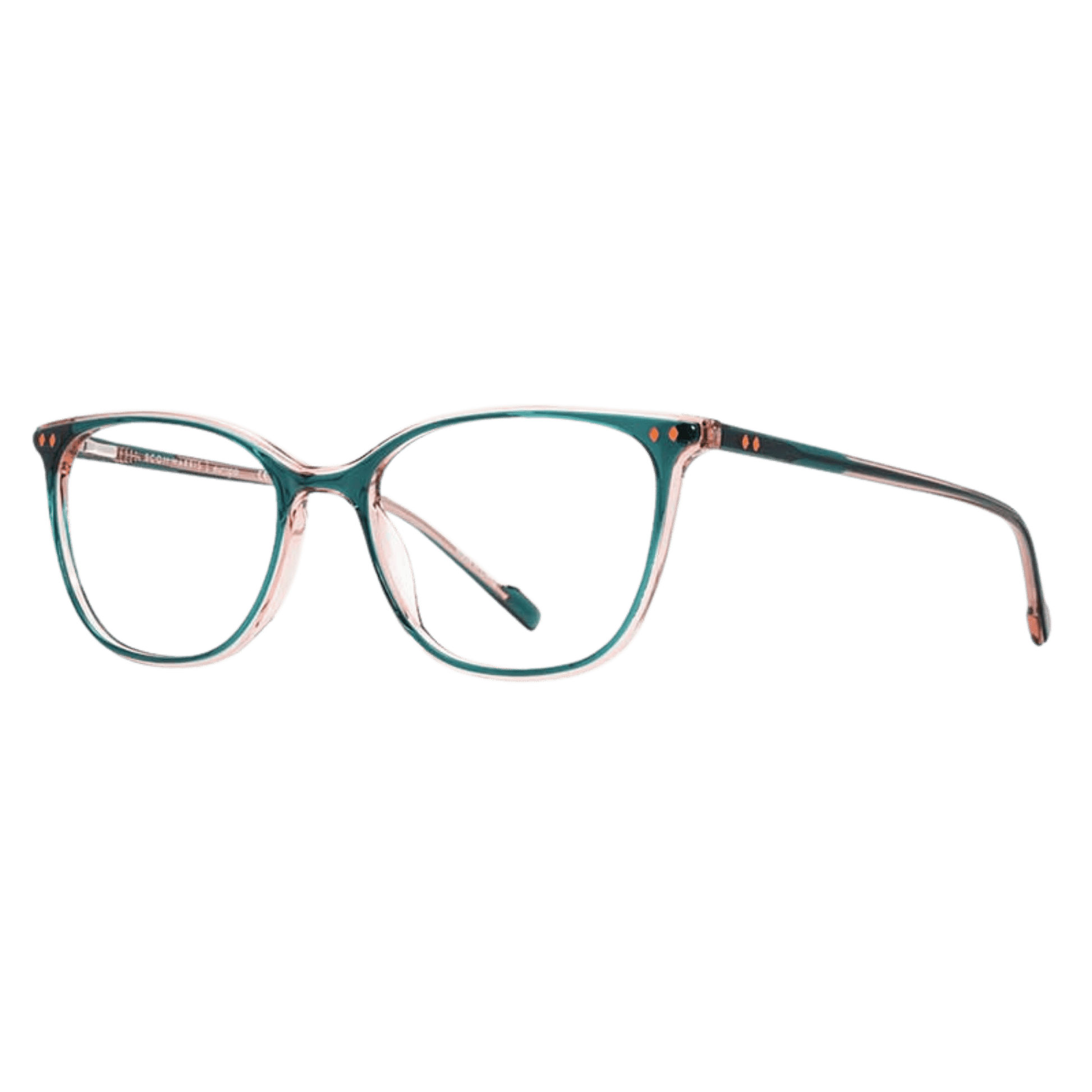 Mens eyewear in peacock peach 
