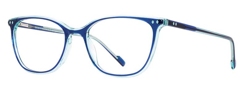 Blue eyeglasses on a white background