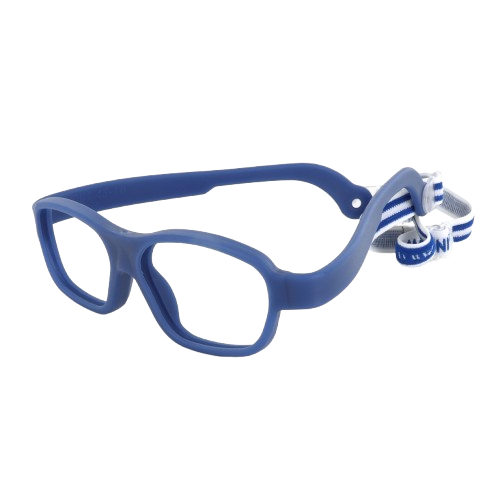 Kids eyewear in denim blue with strap