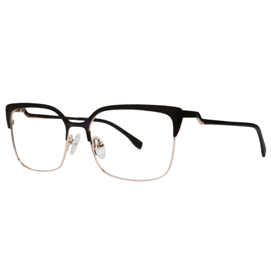 stainless steel frame with nose pads in black gold 
