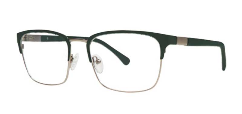 Green eyeglasses on a white background