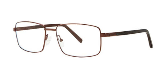 Brown eyeglasses on a white background