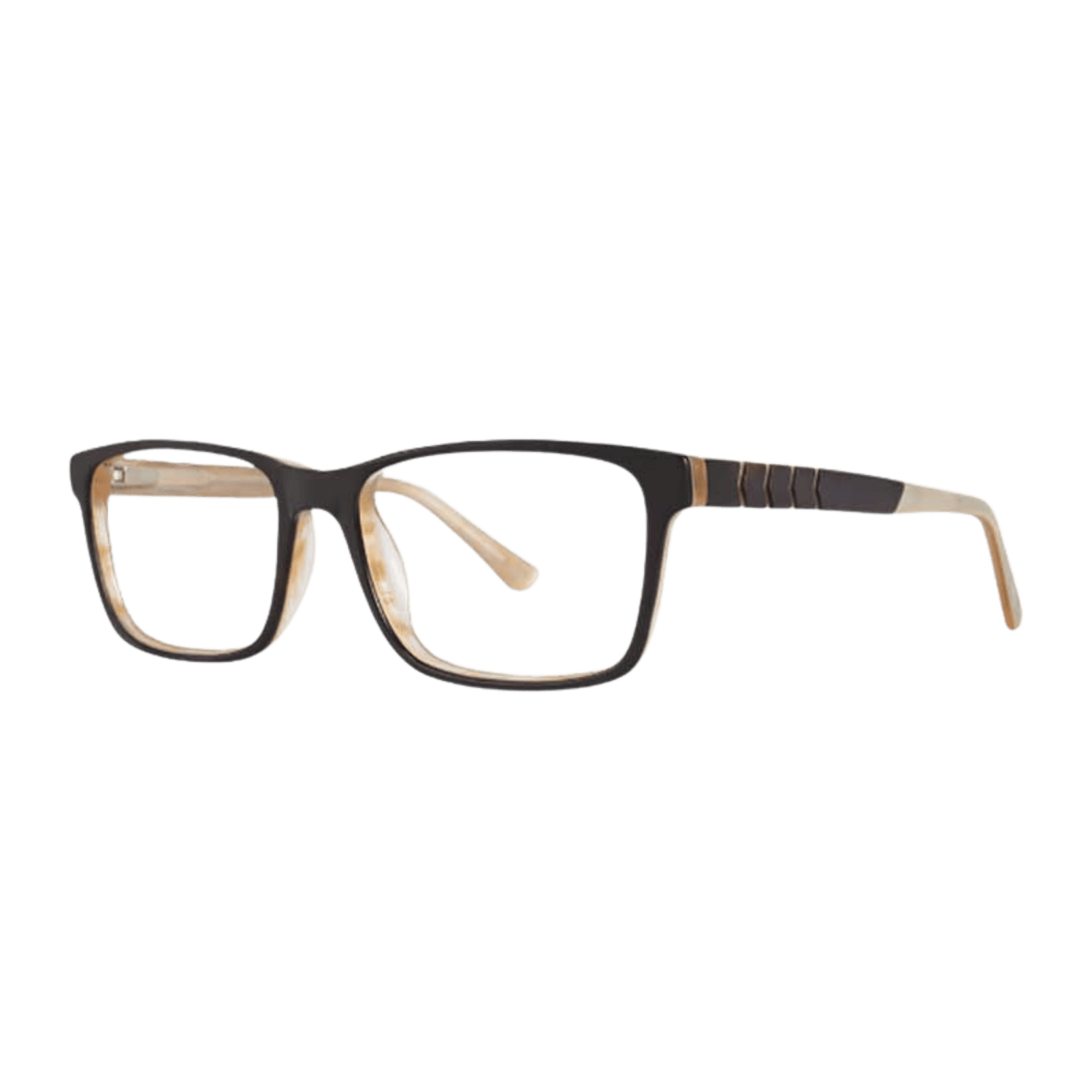 Rectangular Black and Beige Eyeglasses 