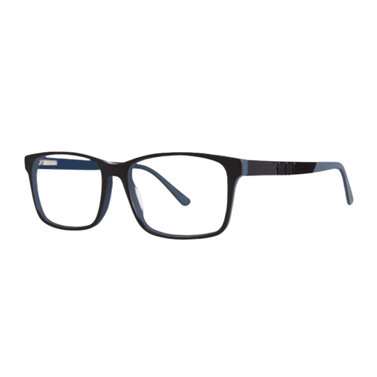 Rectangular Black and Navy Eyeglasses 