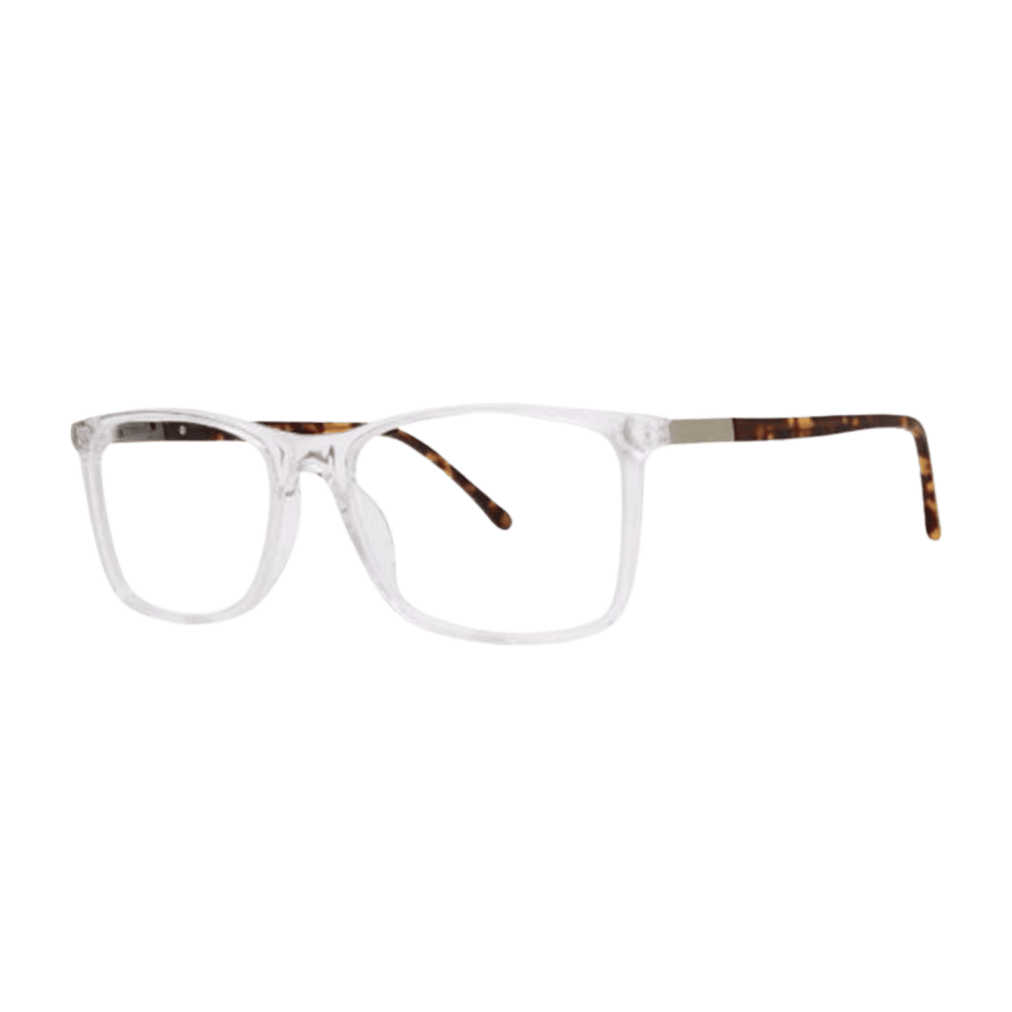 White frame with tortoise temples 