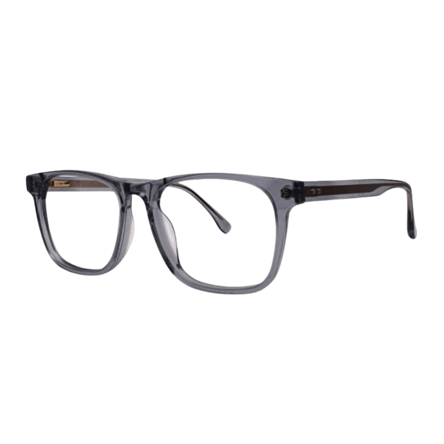 Semi-transparent smoke gold eyeglasses