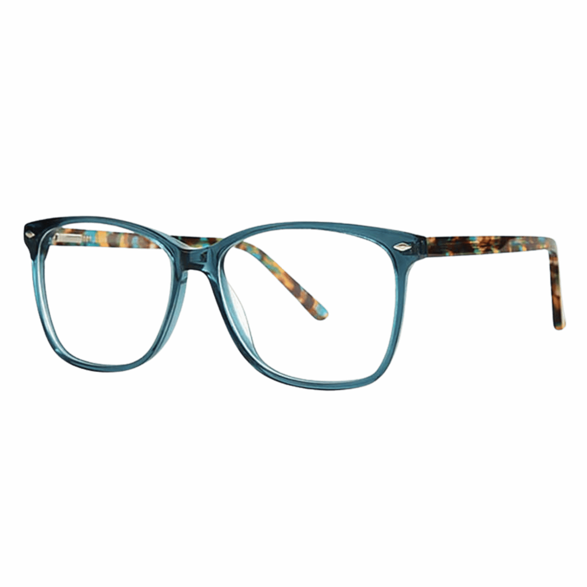 Teal on print Eyeglasses 