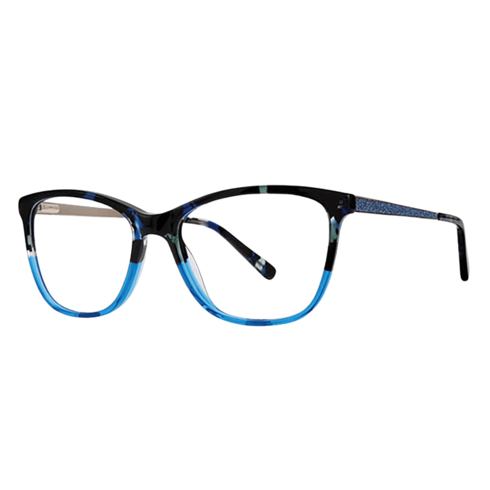 Half blue frame eyeglasses 