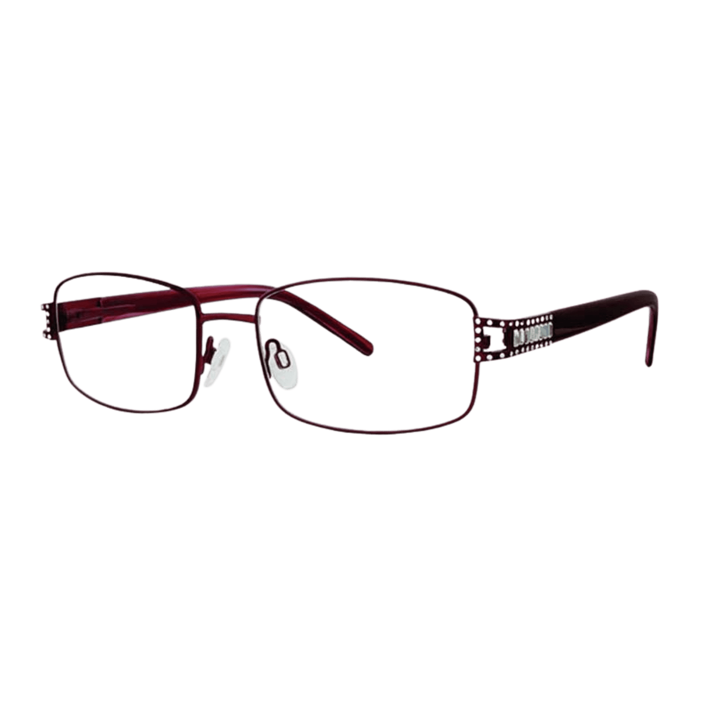 sleek metal rectangular frames burgundy