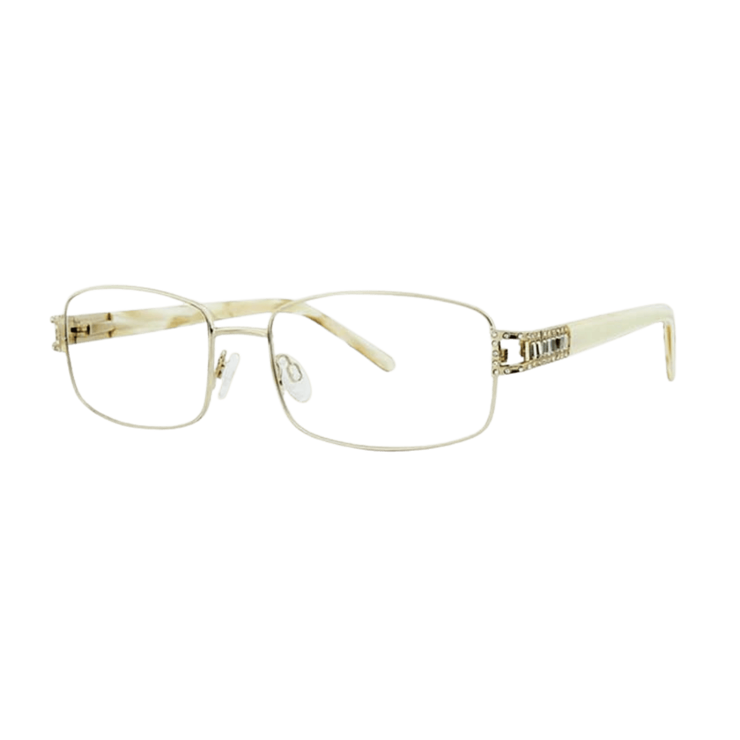 sleek metal rectangular frames gold