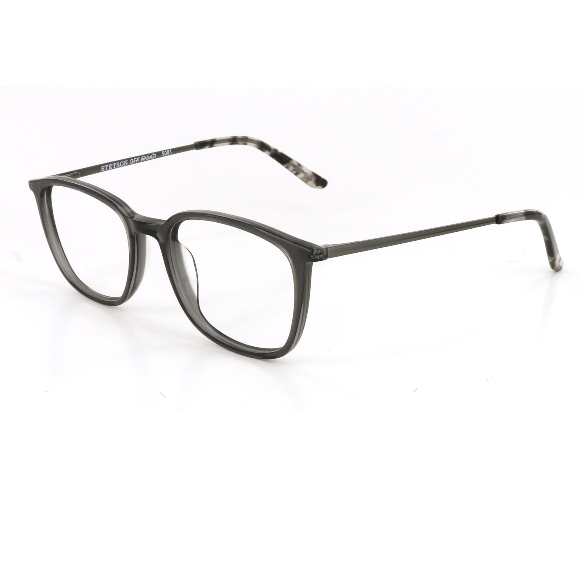 Black eyeglasses on a white background