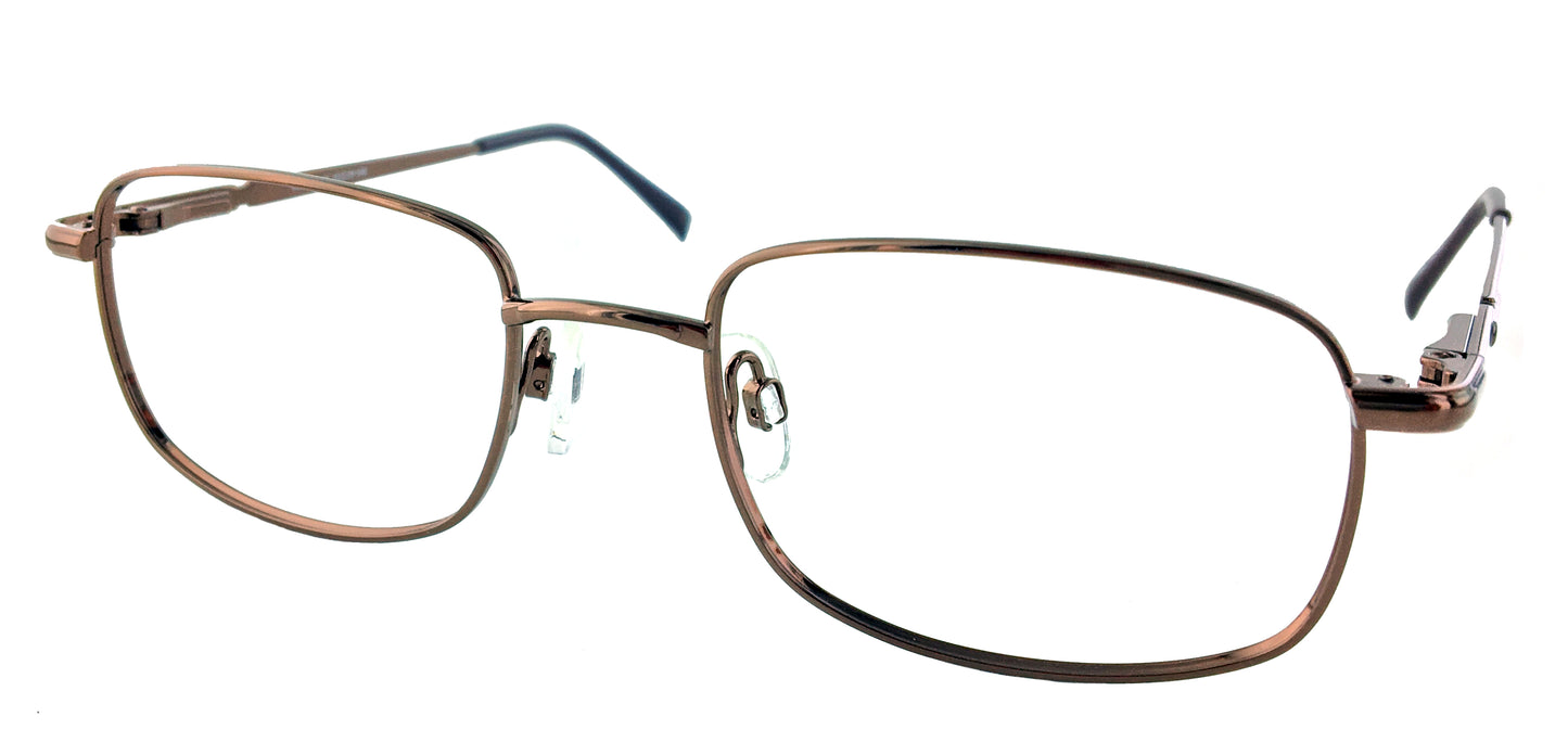 Brown eyeglasses on a white background