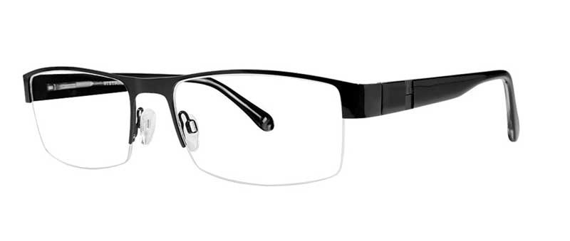 Black eyeglasses on a white background